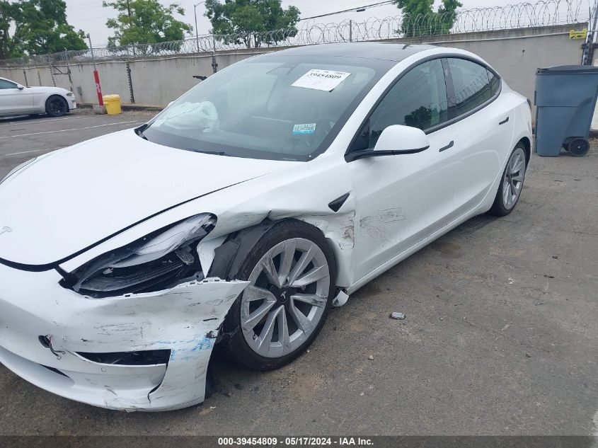 2022 Tesla Model 3 Rear-Wheel Drive VIN: 5YJ3E1EA3NF143006 Lot: 39454809