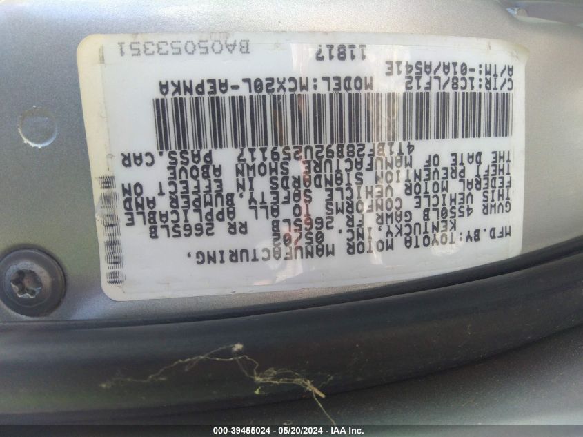 2002 Toyota Avalon Xl VIN: 4T1BF28B92U259117 Lot: 39455024