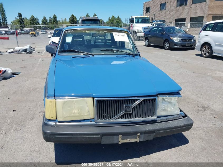 1989 Volvo 244 Dl/Gl VIN: YV1AX8843K1334214 Lot: 39455057