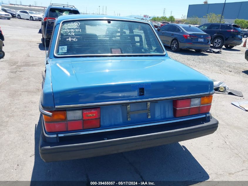 1989 Volvo 244 Dl/Gl VIN: YV1AX8843K1334214 Lot: 39455057