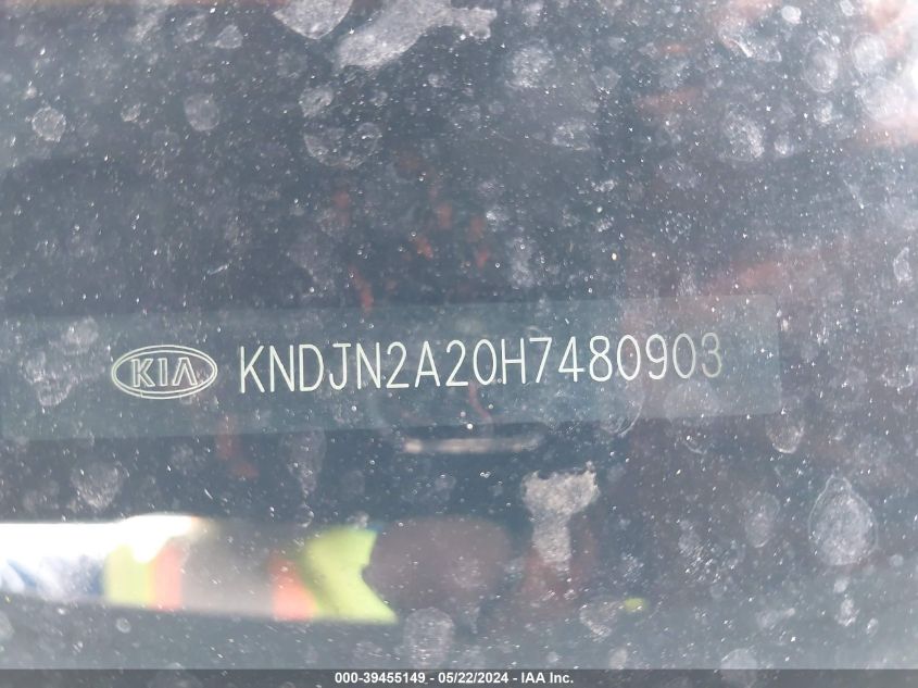 2017 Kia Soul VIN: KNDJN2A20H7480903 Lot: 39455149