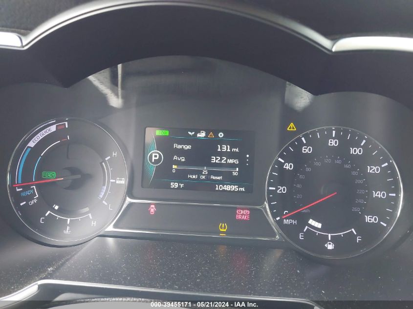 2014 Kia Optima Hybrid Lx VIN: KNAGM4AD9E5071653 Lot: 39455171