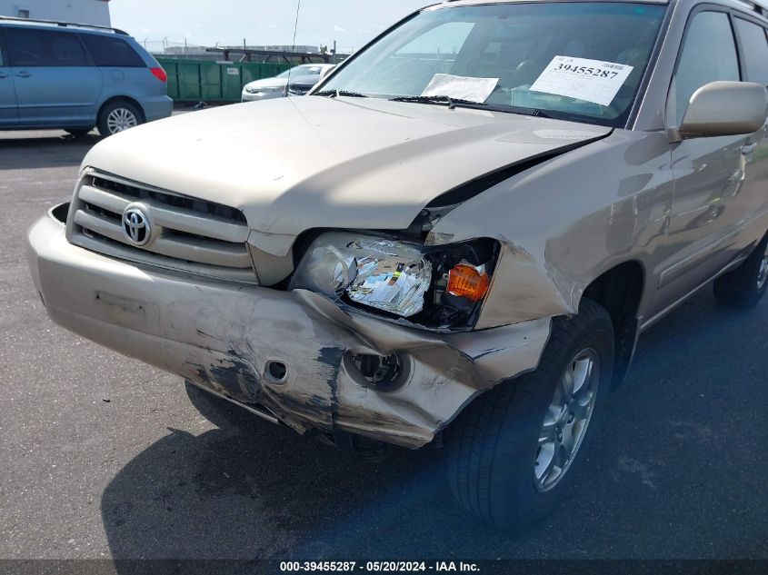 2005 Toyota Highlander V6 VIN: JTEEP21A050112630 Lot: 39455287