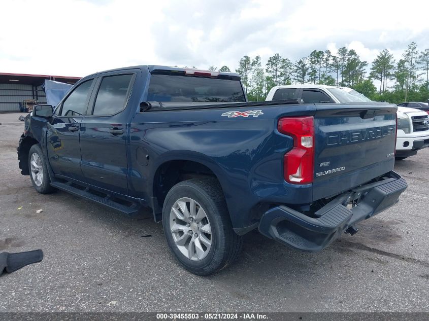 2021 Chevrolet Silverado 1500 4Wd Short Bed Custom VIN: 3GCPYBEK4MG454542 Lot: 39455503