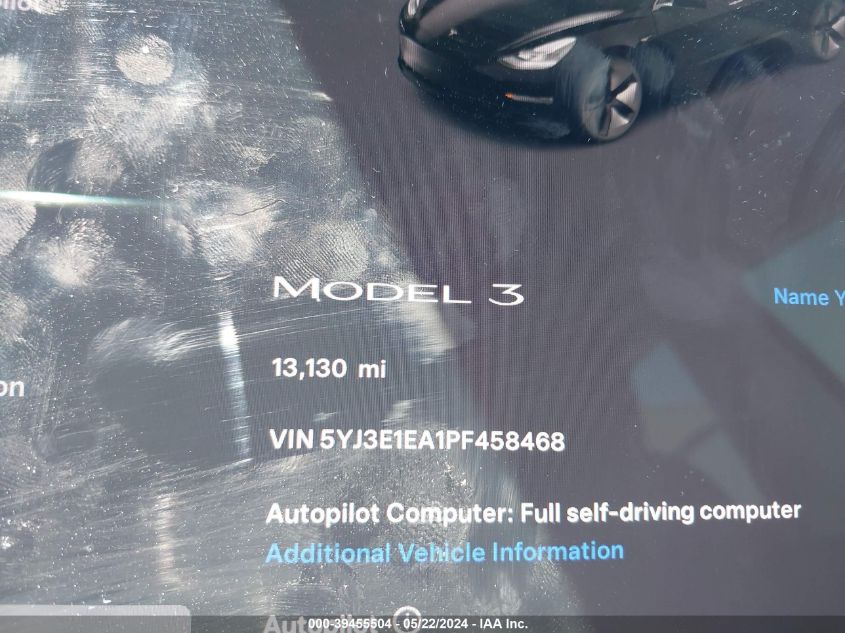 2023 TESLA MODEL 3 - 5YJ3E1EA1PF458468