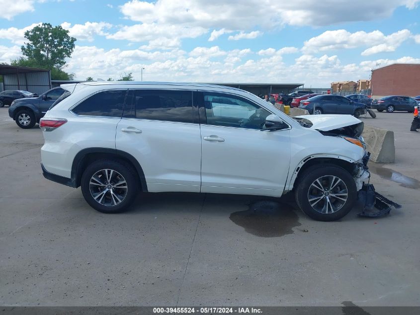 2016 Toyota Highlander Xle V6 VIN: 5TDKKRFH3GS155038 Lot: 39455524