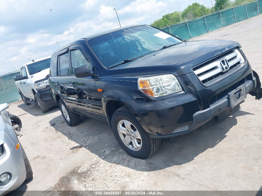 2007 Honda Pilot Lx VIN: 2HKYF18187H507116 Lot: 39455597