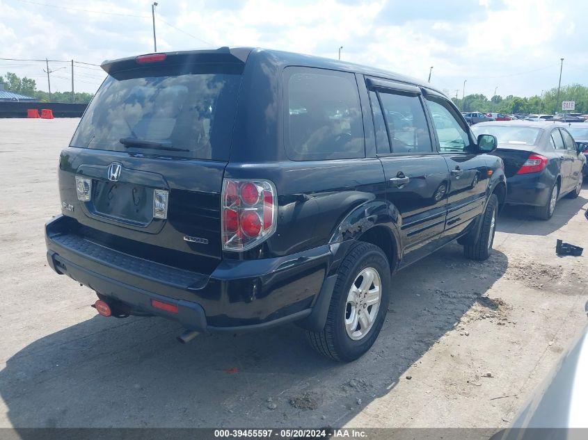 2007 Honda Pilot Lx VIN: 2HKYF18187H507116 Lot: 39455597