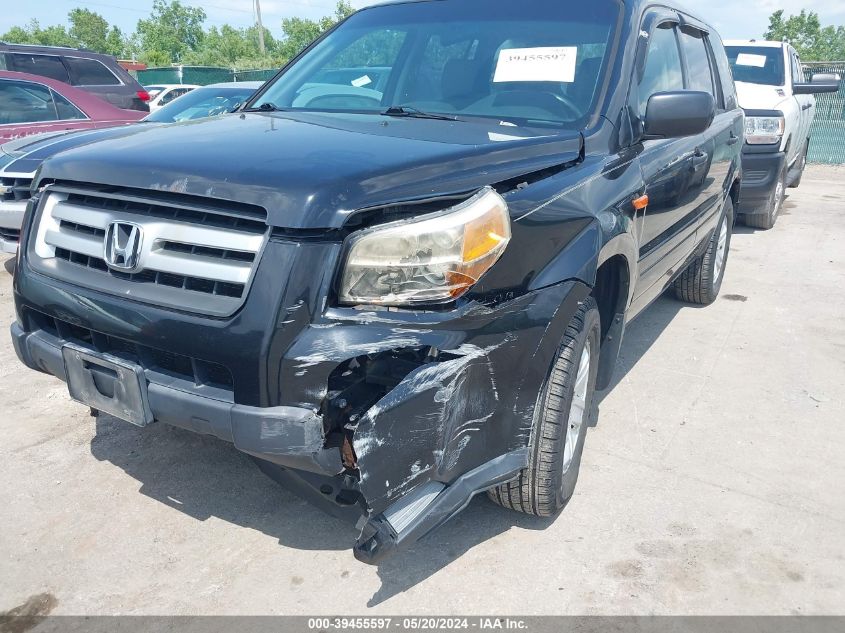 2007 Honda Pilot Lx VIN: 2HKYF18187H507116 Lot: 39455597