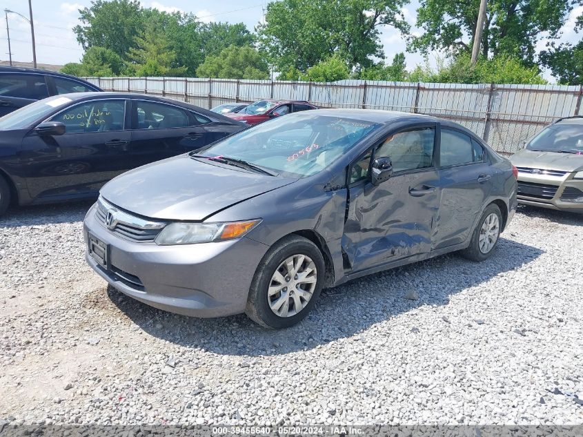 2012 Honda Civic Lx VIN: 19XFB2F57CE100563 Lot: 39455640