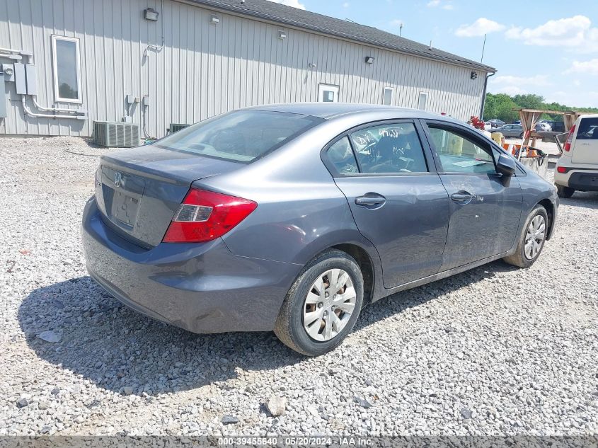 2012 Honda Civic Lx VIN: 19XFB2F57CE100563 Lot: 39455640