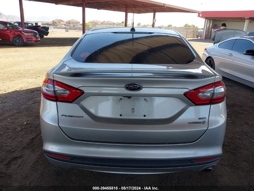 2013 Ford Fusion Hybrid Se VIN: 3FA6P0LU3DR267777 Lot: 39455818