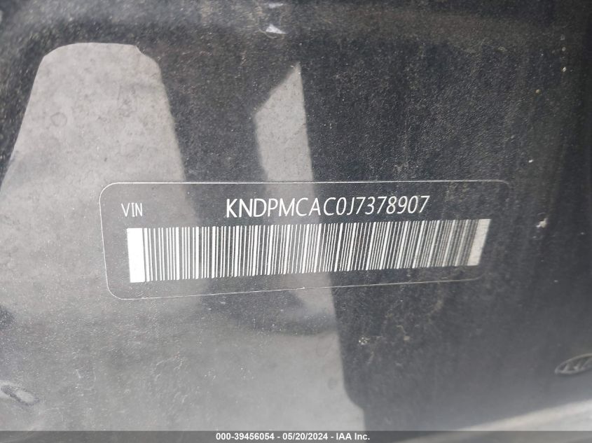 2018 Kia Sportage Lx VIN: KNDPMCAC0J7378907 Lot: 39456054