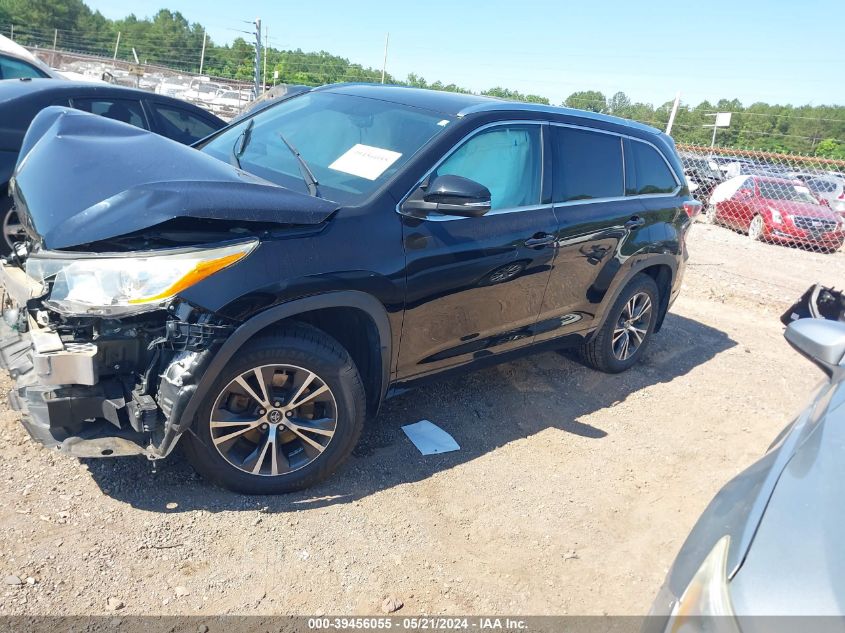 2016 Toyota Highlander Xle VIN: 5TDJKRFHXGS257237 Lot: 39456055