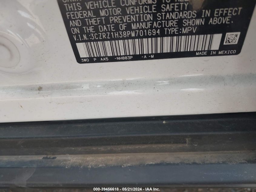 2023 Honda Hr-V 2Wd Lx VIN: 3CZRZ1H38PM701694 Lot: 39456618