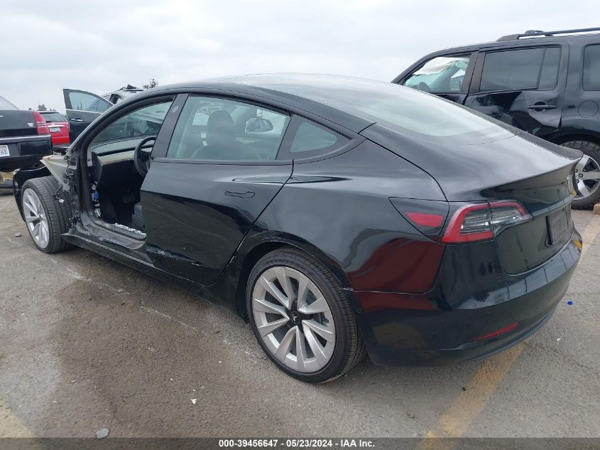 2022 Tesla Model 3 Rear-Wheel Drive VIN: 5YJ3E1EA3NF129087 Lot: 39456647