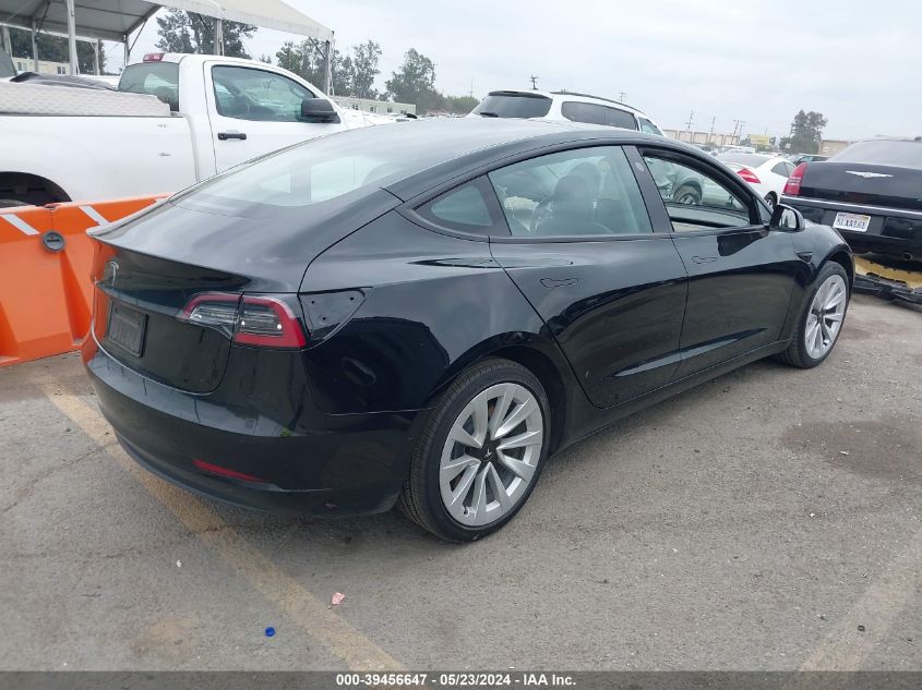 2022 Tesla Model 3 Rear-Wheel Drive VIN: 5YJ3E1EA3NF129087 Lot: 39456647