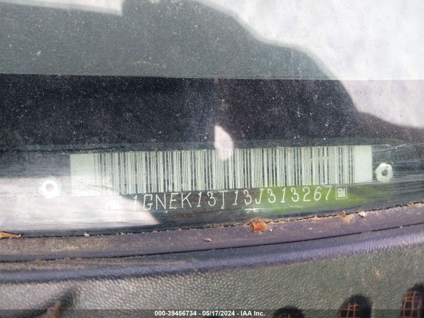 2003 Chevrolet Tahoe Lt VIN: 1GNEK13T13J313267 Lot: 39456734