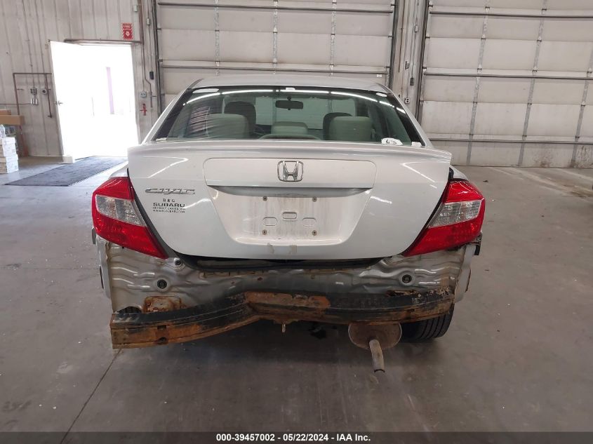 2012 Honda Civic Lx VIN: 19XFB2F56CE017044 Lot: 39457002