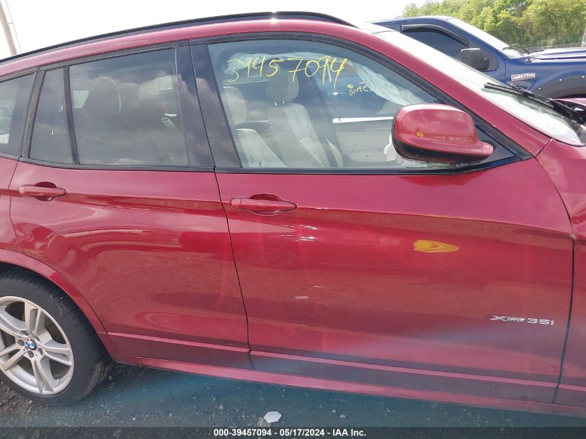 2013 BMW X3 xDrive35I VIN: 5UXWX7C58DL981199 Lot: 39457094