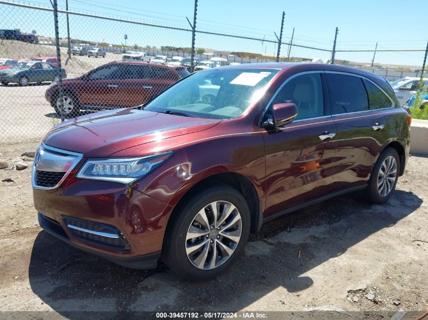 2016 Acura Mdx Technology Acurawatch Plus Packages/Technology Package VIN: 5FRYD4H41GB032682 Lot: 39457192