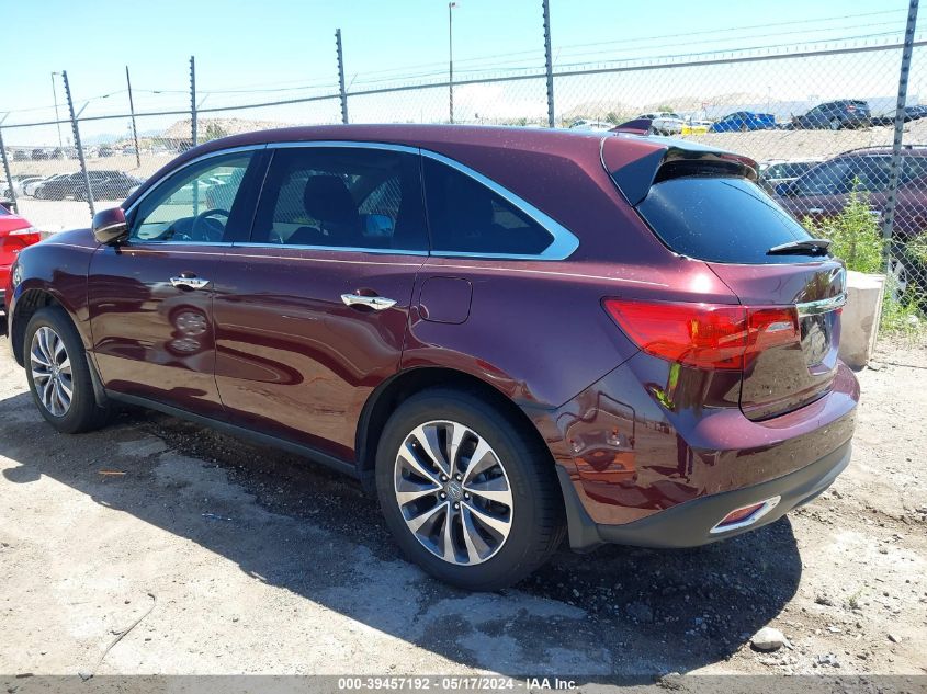 2016 Acura Mdx Technology Acurawatch Plus Packages/Technology Package VIN: 5FRYD4H41GB032682 Lot: 39457192