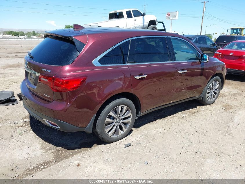 2016 Acura Mdx Technology Acurawatch Plus Packages/Technology Package VIN: 5FRYD4H41GB032682 Lot: 39457192