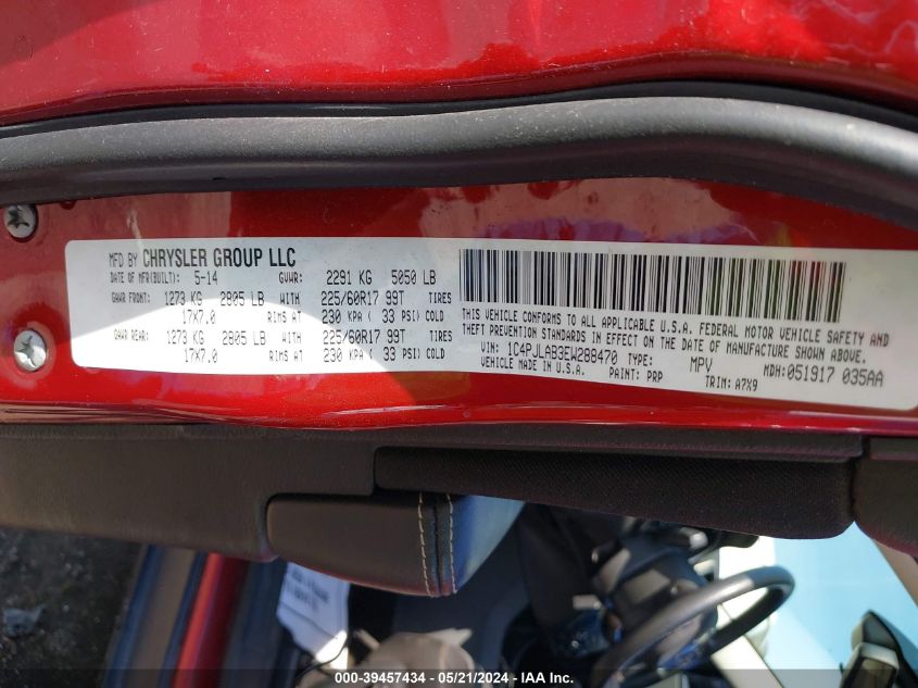 2014 Jeep Cherokee Sport VIN: 1C4PJLAB3EW288470 Lot: 39457434