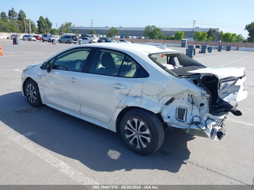 2021 Toyota Corolla Hybrid Le VIN: JTDEAMDE5MJ009924 Lot: 39457576