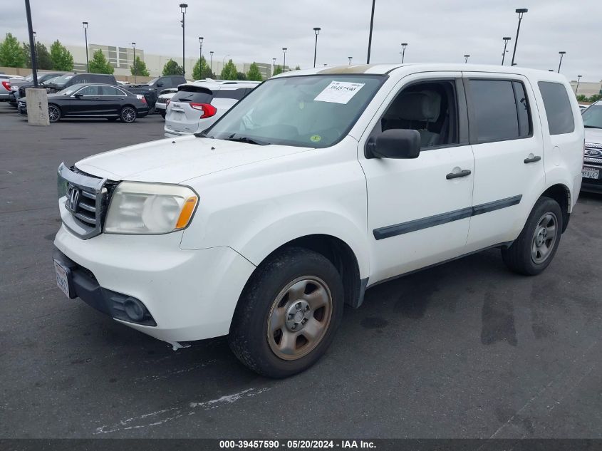 2013 Honda Pilot Lx VIN: 5FNYF3H25DB018414 Lot: 39457590