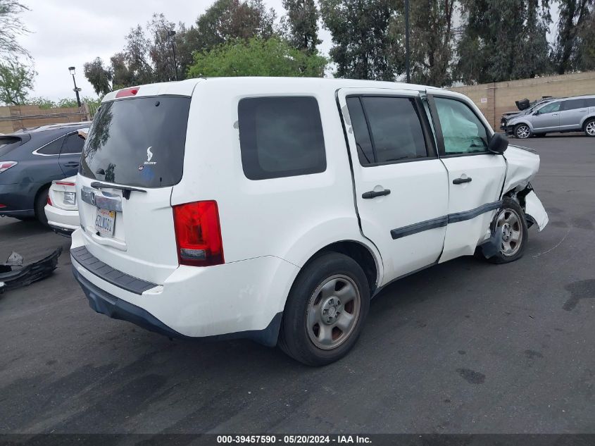 2013 Honda Pilot Lx VIN: 5FNYF3H25DB018414 Lot: 39457590