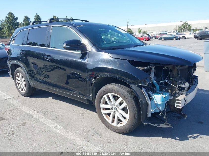 5TDZKRFH6GS133985 2016 Toyota Highlander Le V6