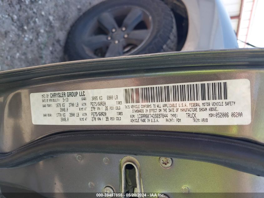 2013 Ram 1500 Express VIN: 1C6RR6KT4DS697844 Lot: 39457855