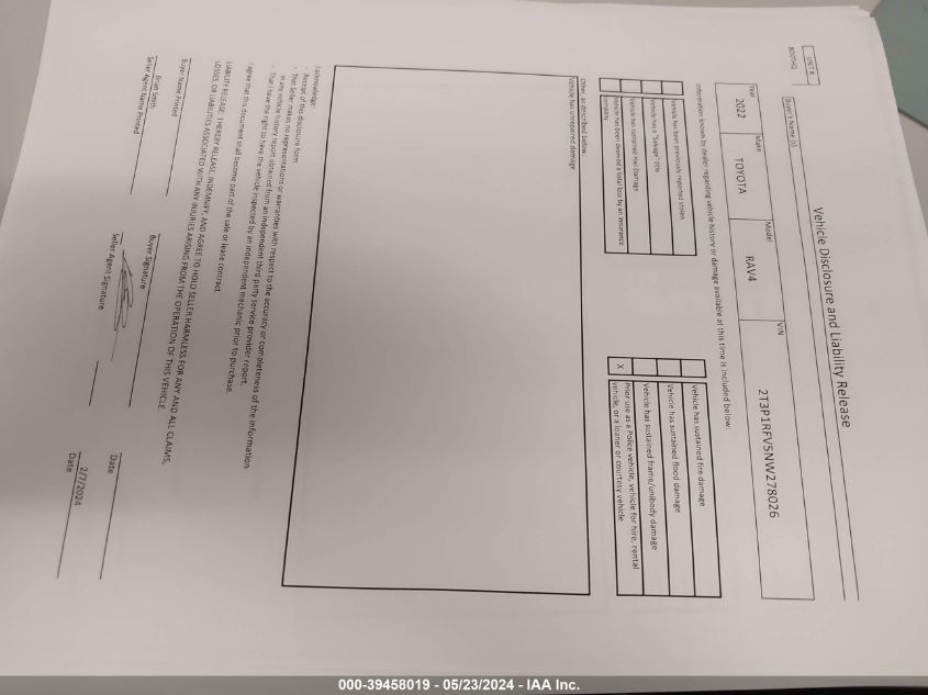 2022 Toyota Rav4 Xle VIN: 2T3P1RFV5NW278026 Lot: 39458019