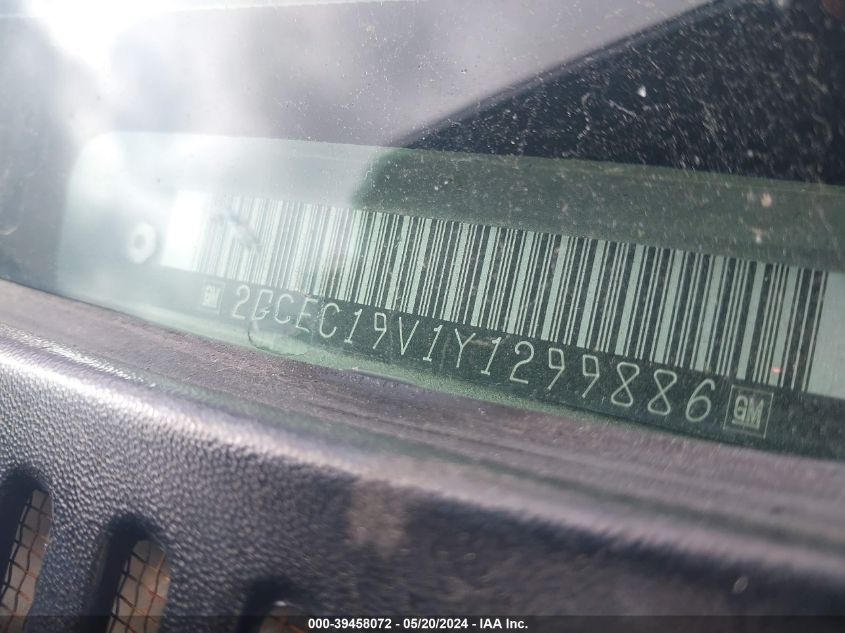 2000 Chevrolet Silverado 1500 Ls VIN: 2GCEC19V1Y1299886 Lot: 39458072