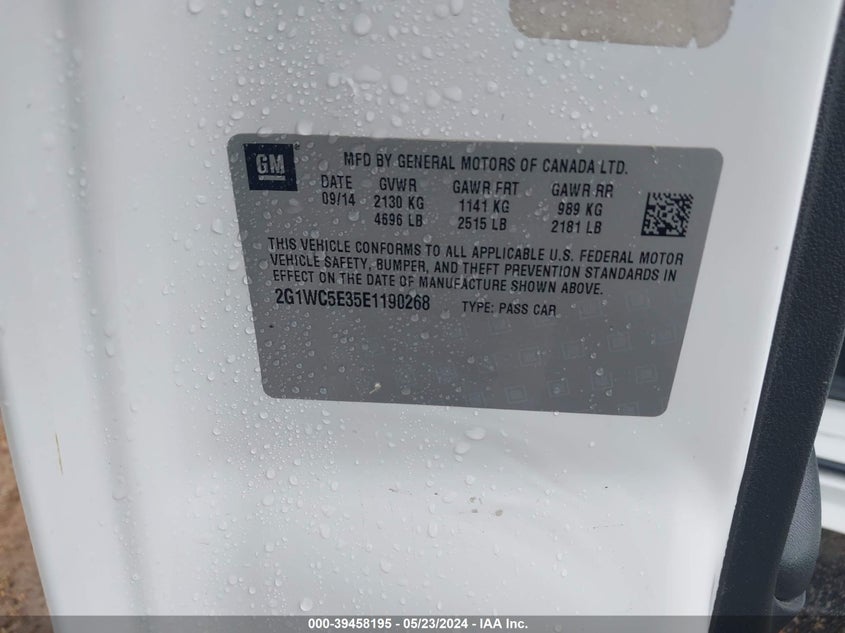 2014 CHEVROLET IMPALA LIMITED LTZ - 2G1WC5E35E1190268