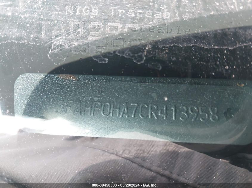 2012 Ford Fusion Se VIN: 3FAHP0HA7CR413958 Lot: 39458303