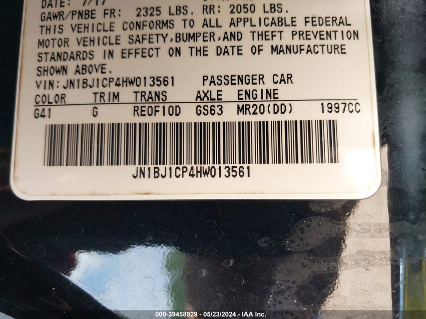 2017 Nissan Rogue Sport S VIN: JN1BJ1CP4HW013561 Lot: 39458929