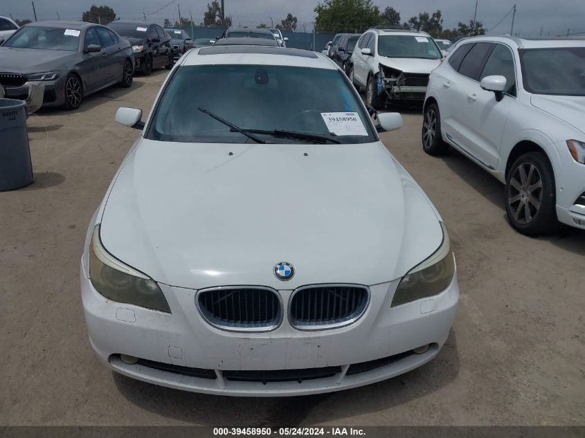 2005 BMW 525I VIN: WBANA535X5B857586 Lot: 39458950