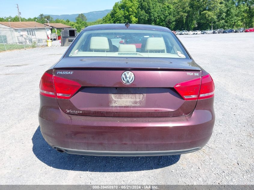 2013 Volkswagen Passat 2.0L Tdi Se VIN: 1VWBN7A37DC033946 Lot: 39458970