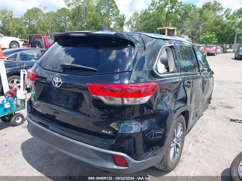 2019 Toyota Highlander Xle VIN: 5TDKZRFH1KS301277 Lot: 39459125