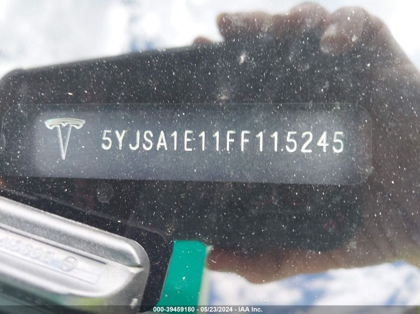 2015 Tesla Model S 60/70/85 VIN: 5YJSA1E11FF115245 Lot: 39459180