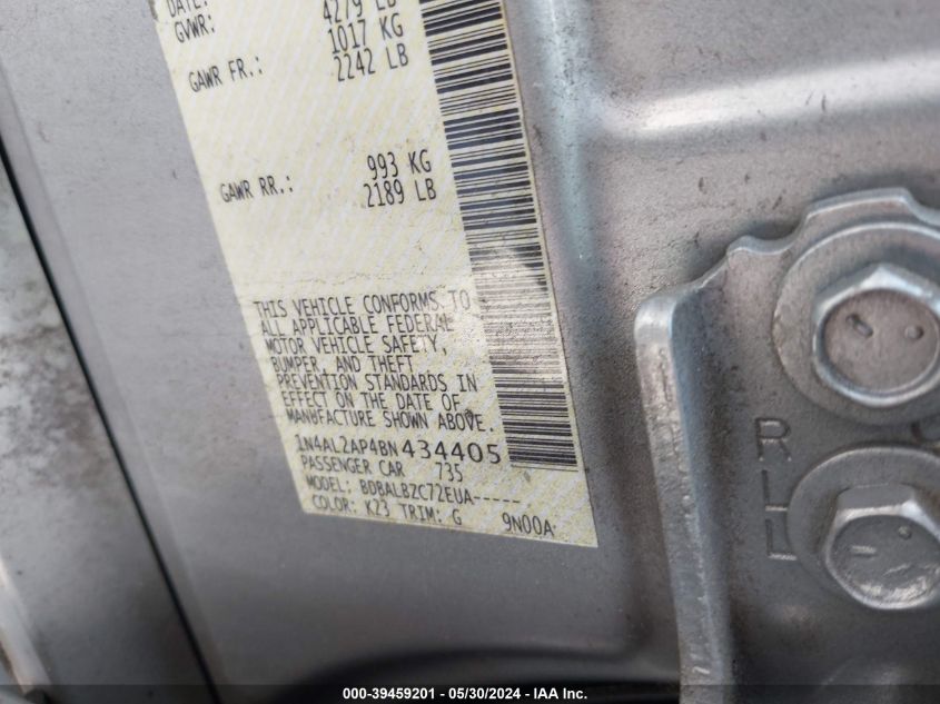 2011 Nissan Altima 2.5 S VIN: 1N4AL2AP4BN434405 Lot: 39459201