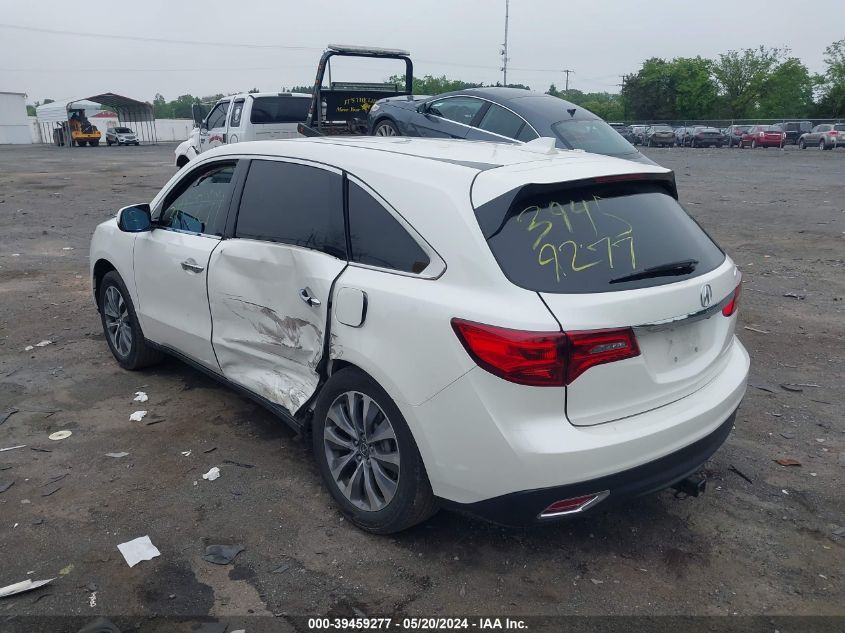 2016 Acura Mdx Technology Acurawatch Plus Packages/Technology Package VIN: 5FRYD3H46GB009828 Lot: 39459277