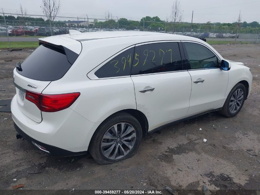 2016 Acura Mdx Technology Acurawatch Plus Packages/Technology Package VIN: 5FRYD3H46GB009828 Lot: 39459277