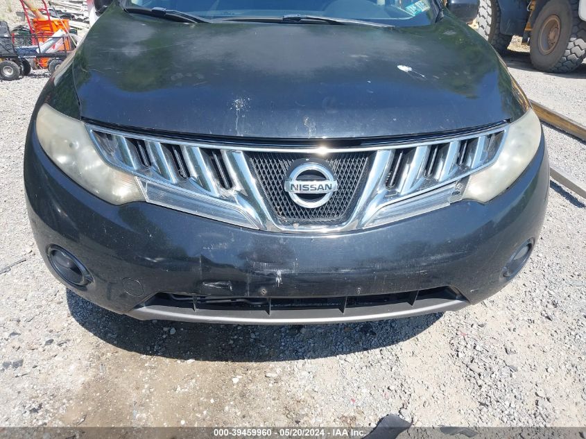 2010 Nissan Murano Sl VIN: JN8AZ1MW9AW100423 Lot: 39459960