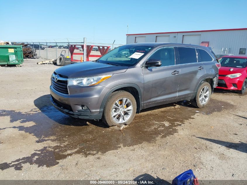 2015 Toyota Highlander Le Plus V6 VIN: 5TDBKRFH5FS072760 Lot: 39460003