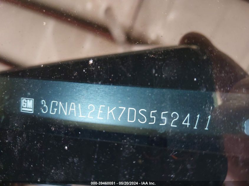 2013 Chevrolet Captiva Sport 2Ls VIN: 3GNAL2EK7DS552411 Lot: 39460051