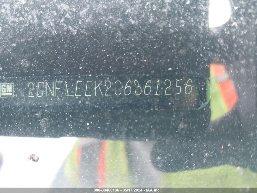 2012 Chevrolet Equinox 1Lt VIN: 2GNFLEEK2C6361256 Lot: 39460136