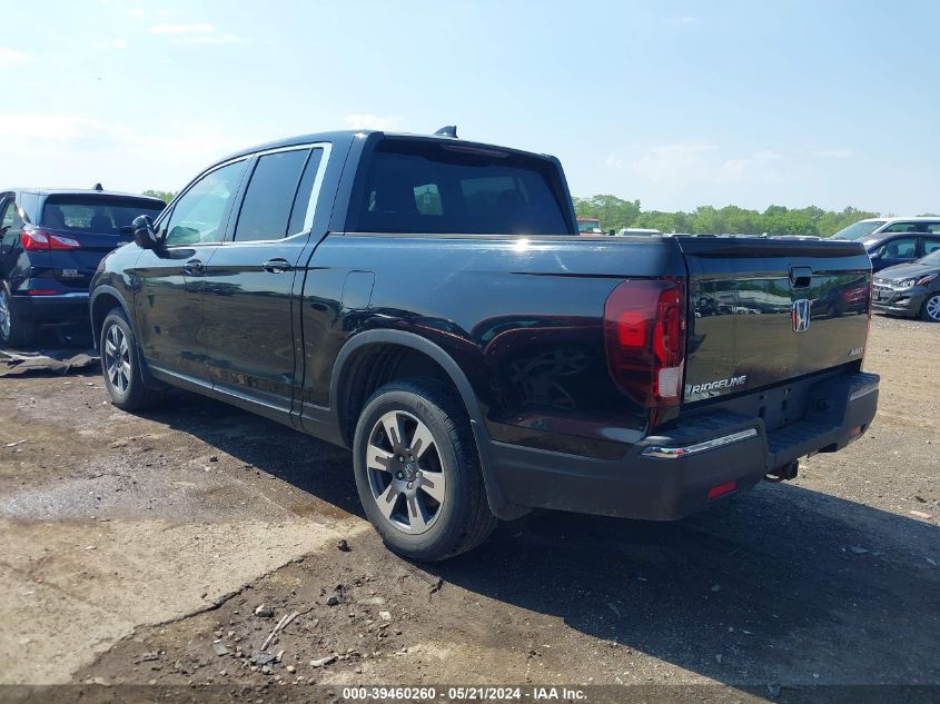 2017 Honda Ridgeline Rtl VIN: 5FPYK3F52HB020613 Lot: 39460260